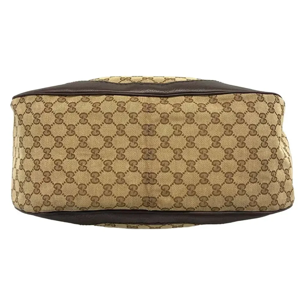 Gucci GG/Charlotte Tote Bag 203504 Beige Dark Brown Jacquard Leather